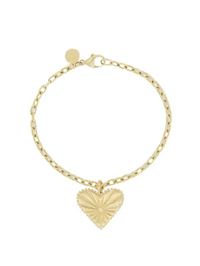 Marlo Laz Small Pour Toujours Heart 14-karat Gold Diamond Bracelet