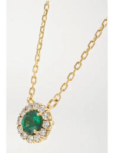 Suzanne Kalan 18-karat Gold, Emerald And Diamond Necklace | Thumbnail 4 Suzanne Kalan 18-karat Gold, Emerald And Diamond Necklace | Thumbnail 4