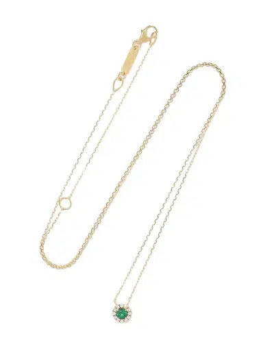 Suzanne Kalan 18-karat Gold, Emerald And Diamond Necklace | Thumbnail 1 Suzanne Kalan 18-karat Gold, Emerald And Diamond Necklace | Thumbnail 1