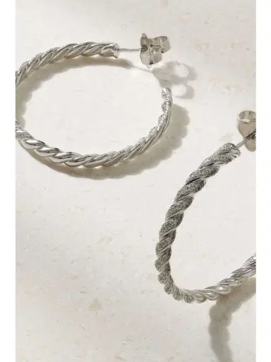 David Yurman Pavéflex 18-karat White Gold Diamond Hoop Earrings | Thumbnail 3 David Yurman Pavéflex 18-karat White Gold Diamond Hoop Earrings | Thumbnail 3