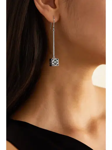 Loewe Anagram Sterling Silver Earrings | Thumbnail 2 Loewe Anagram Sterling Silver Earrings | Thumbnail 2