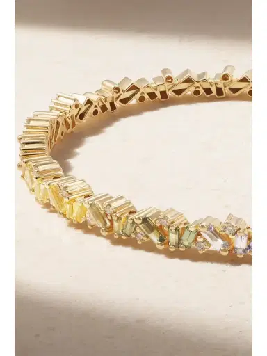 Suzanne Kalan 18-karat Gold, Diamond And Sapphire Cuff | Thumbnail 3 Suzanne Kalan 18-karat Gold, Diamond And Sapphire Cuff | Thumbnail 3