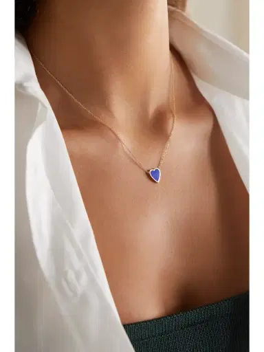 Jennifer Meyer Mini Heart 18-karat Gold Lapis Lazuli Necklace | Thumbnail 2 Jennifer Meyer Mini Heart 18-karat Gold Lapis Lazuli Necklace | Thumbnail 2