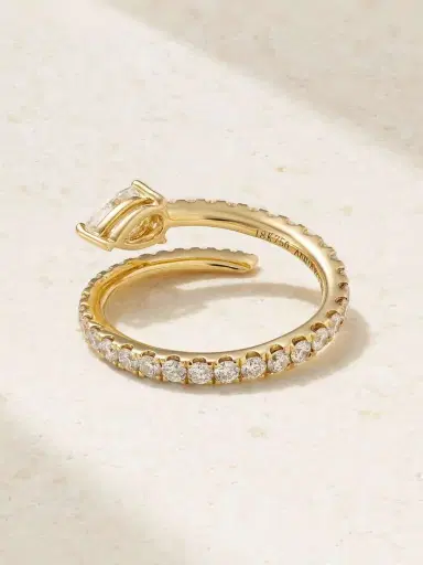 Anita Ko Two Row 18-karat Gold Diamond Ring | Thumbnail 4 Anita Ko Two Row 18-karat Gold Diamond Ring | Thumbnail 4