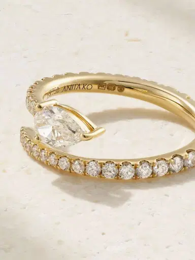 Anita Ko Two Row 18-karat Gold Diamond Ring | Thumbnail 5 Anita Ko Two Row 18-karat Gold Diamond Ring | Thumbnail 5