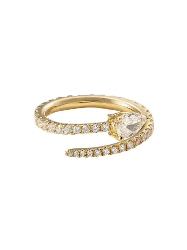 Anita Ko Two Row 18-karat Gold Diamond Ring | Thumbnail 1 Anita Ko Two Row 18-karat Gold Diamond Ring | Thumbnail 1