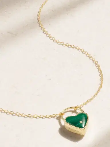 Yvonne Léon 18-karat Gold, Malachite And Diamond Necklace | Thumbnail 1 Yvonne Léon 18-karat Gold, Malachite And Diamond Necklace | Thumbnail 1
