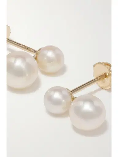 Mizuki 14-karat Gold Pearl Earrings | Thumbnail 4 Mizuki 14-karat Gold Pearl Earrings | Thumbnail 4