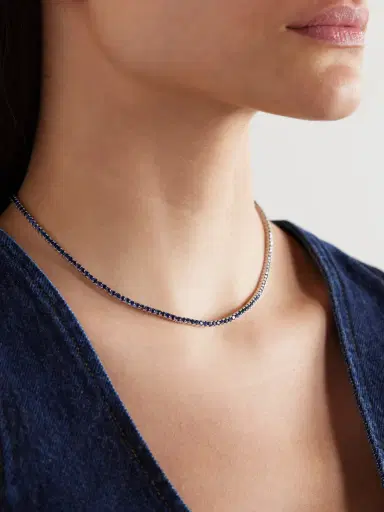 Roxanne First 14-karat White Gold Sapphire Tennis Necklace | Thumbnail 2 Roxanne First 14-karat White Gold Sapphire Tennis Necklace | Thumbnail 2