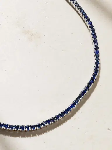 Roxanne First 14-karat White Gold Sapphire Tennis Necklace | Thumbnail 4 Roxanne First 14-karat White Gold Sapphire Tennis Necklace | Thumbnail 4
