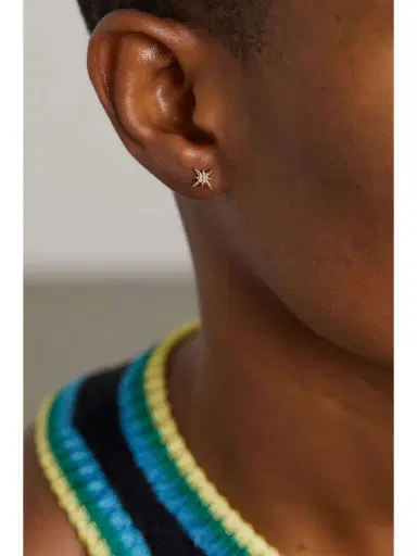Sydney Evan Mini Starburst 14-karat Gold Diamond Single Earring | Thumbnail 2 Sydney Evan Mini Starburst 14-karat Gold Diamond Single Earring | Thumbnail 2