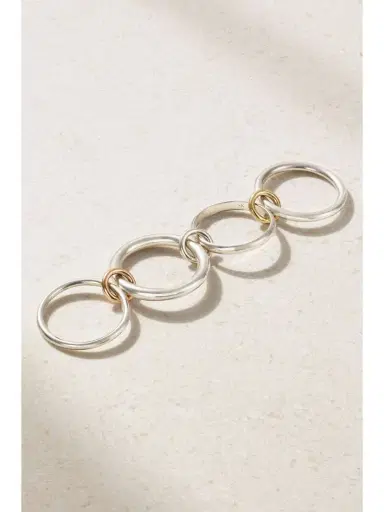 Spinelli Kilcollin Sagittarius Set Of Four Sterling And 1-karat Yellow And Rose Gold Rings | Thumbnail 4 Spinelli Kilcollin Sagittarius Set Of Four Sterling And 1-karat Yellow And Rose Gold Rings | Thumbnail 4