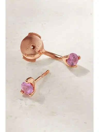 Anita Ko Orbit 18-karat Rose Gold Sapphire Single Earring | Thumbnail 4 Anita Ko Orbit 18-karat Rose Gold Sapphire Single Earring | Thumbnail 4
