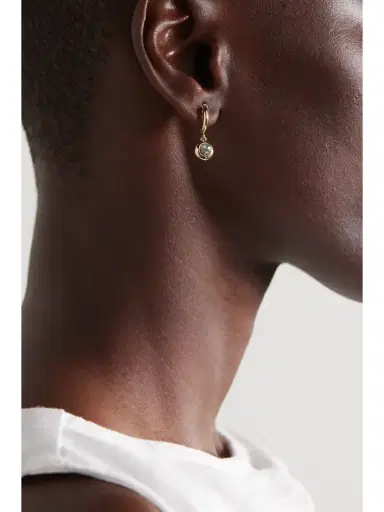 Marlo Laz Gemma Dangles Small 14-karat Gold Acquamarine Hoop Earrings | Thumbnail 2 Marlo Laz Gemma Dangles Small 14-karat Gold Acquamarine Hoop Earrings | Thumbnail 2