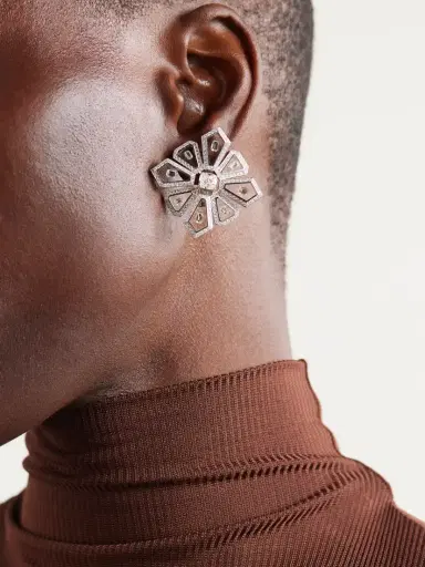 Nikos Koulis Universe 18-karat White Gold, Diamond And Enamel Earrings | Thumbnail 2 Nikos Koulis Universe 18-karat White Gold, Diamond And Enamel Earrings | Thumbnail 2
