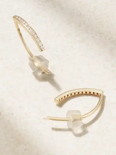 Melissa Joy Manning Wishbone 14-karat Recycled Gold Diamond Earrings | Thumbnail 3 Melissa Joy Manning Wishbone 14-karat Recycled Gold Diamond Earrings | Thumbnail 3
