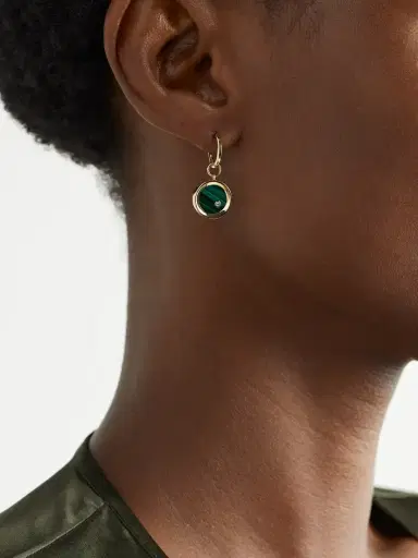 Mateo Convertible 14-karat Gold, Malachite And Diamond Earrings | Thumbnail 2 Mateo Convertible 14-karat Gold, Malachite And Diamond Earrings | Thumbnail 2