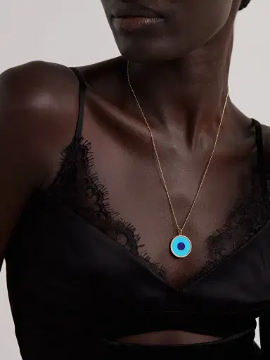 Jennifer Meyer Large Evil Eye 18-karat Gold Multi-stone Necklace | Thumbnail 2 Jennifer Meyer Large Evil Eye 18-karat Gold Multi-stone Necklace | Thumbnail 2