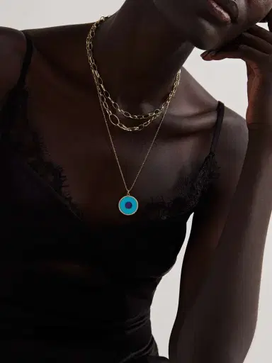 Jennifer Meyer Large Evil Eye 18-karat Gold Multi-stone Necklace | Thumbnail 5 Jennifer Meyer Large Evil Eye 18-karat Gold Multi-stone Necklace | Thumbnail 5