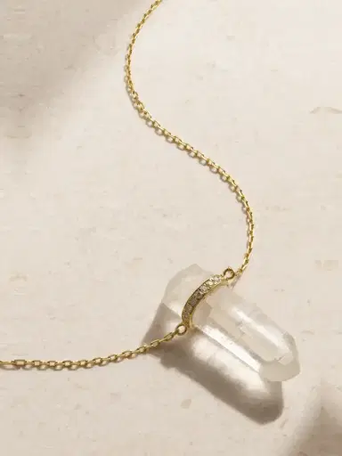 JIA JIA 14-karat Gold, Quartz And Diamond Necklace | Thumbnail 1 JIA JIA 14-karat Gold, Quartz And Diamond Necklace | Thumbnail 1