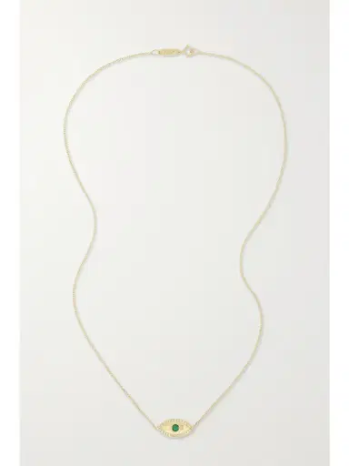 Jennifer Meyer Medium Evil Eye 18-karat Gold, Diamond And Emerald Necklace | Thumbnail 4 Jennifer Meyer Medium Evil Eye 18-karat Gold, Diamond And Emerald Necklace | Thumbnail 4