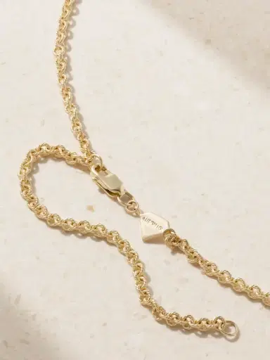Alison Lou Madison 14-karat Gold, Enamel And Laboratory-grown Sapphire Necklace | Thumbnail 3 Alison Lou Madison 14-karat Gold, Enamel And Laboratory-grown Sapphire Necklace | Thumbnail 3