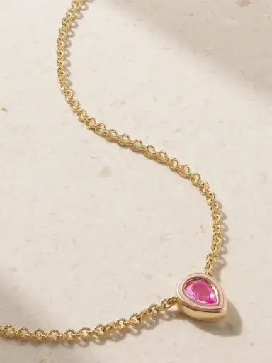 Alison Lou Madison 14-karat Gold, Enamel And Laboratory-grown Sapphire Necklace | Thumbnail 1 Alison Lou Madison 14-karat Gold, Enamel And Laboratory-grown Sapphire Necklace | Thumbnail 1