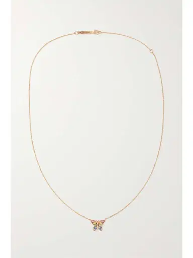 Suzanne Kalan Mini Butterfly 18-karat Rose Gold, Sapphire And Diamond Necklace | Thumbnail 4 Suzanne Kalan Mini Butterfly 18-karat Rose Gold, Sapphire And Diamond Necklace | Thumbnail 4