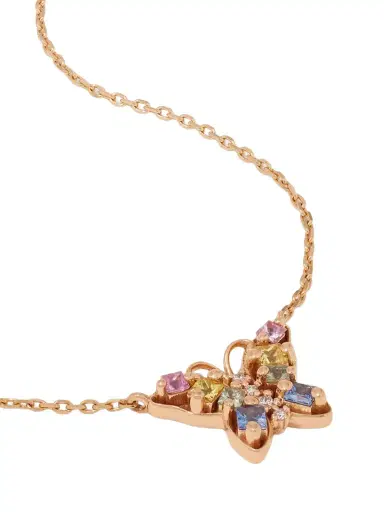 Suzanne Kalan Mini Butterfly 18-karat Rose Gold, Sapphire And Diamond Necklace | Thumbnail 1 Suzanne Kalan Mini Butterfly 18-karat Rose Gold, Sapphire And Diamond Necklace | Thumbnail 1
