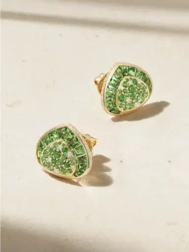 Marina B Dora 18-karat Gold, Tsavorite And Diamond Earrings | Thumbnail 1 Marina B Dora 18-karat Gold, Tsavorite And Diamond Earrings | Thumbnail 1
