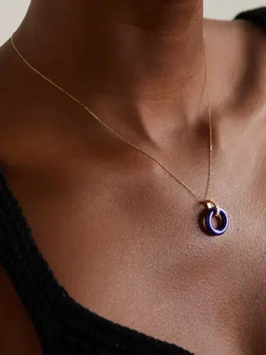 Mateo Donut 14-karat Gold, Lapis Lazuli And Diamond Necklace | Thumbnail 2 Mateo Donut 14-karat Gold, Lapis Lazuli And Diamond Necklace | Thumbnail 2