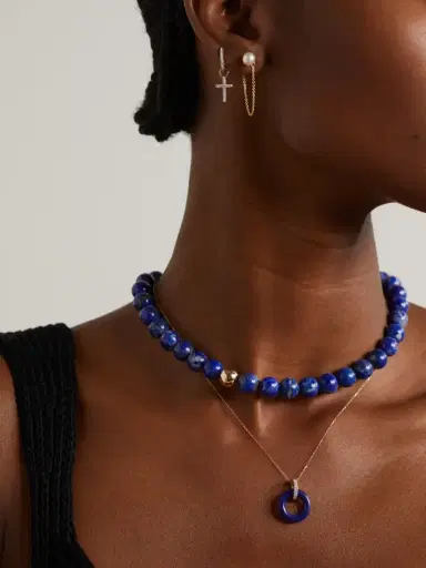 Mateo Donut 14-karat Gold, Lapis Lazuli And Diamond Necklace | Thumbnail 5 Mateo Donut 14-karat Gold, Lapis Lazuli And Diamond Necklace | Thumbnail 5