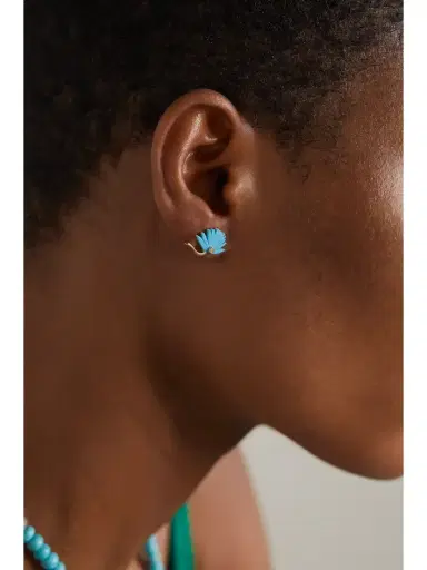 L’Atelier Nawbar 18-karat Gold, Turquoise And Diamond Earrings | Thumbnail 2 L’Atelier Nawbar 18-karat Gold, Turquoise And Diamond Earrings | Thumbnail 2