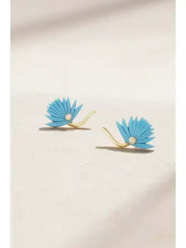 L’Atelier Nawbar 18-karat Gold, Turquoise And Diamond Earrings | Thumbnail 1 L’Atelier Nawbar 18-karat Gold, Turquoise And Diamond Earrings | Thumbnail 1