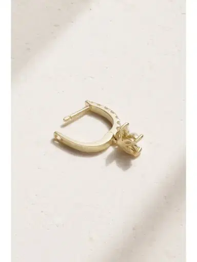 Jacquie Aiche 14-karat Gold Diamond Single Hoop Earring | Thumbnail 3 Jacquie Aiche 14-karat Gold Diamond Single Hoop Earring | Thumbnail 3