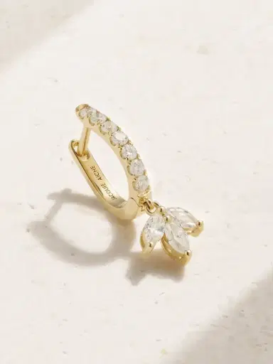 Jacquie Aiche 14-karat Gold Diamond Single Hoop Earring | Thumbnail 1 Jacquie Aiche 14-karat Gold Diamond Single Hoop Earring | Thumbnail 1