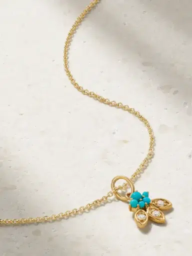Sydney Evan 14-karat Gold, Turquoise And Diamond Necklace | Thumbnail 1 Sydney Evan 14-karat Gold, Turquoise And Diamond Necklace | Thumbnail 1