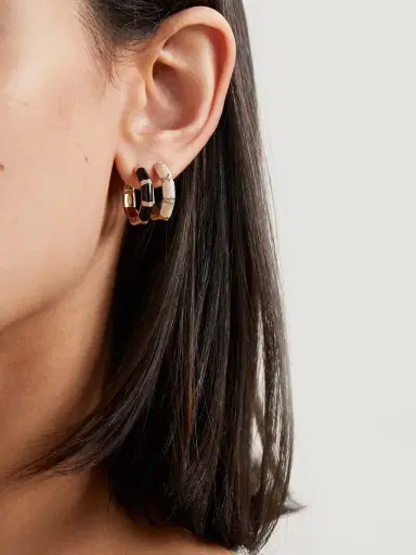 L’Atelier Nawbar Bamboo 18-karat Gold, Mother-of-pearl And Diamond Hoop Earrings | Thumbnail 4 L’Atelier Nawbar Bamboo 18-karat Gold, Mother-of-pearl And Diamond Hoop Earrings | Thumbnail 4