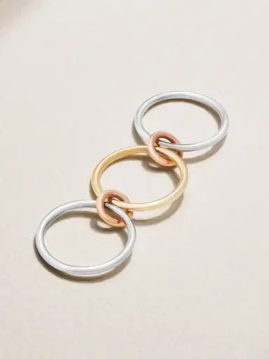 Spinelli Kilcollin Solarium Set Of Three 18-karat Yellow And Rose Gold And Sterling Silver Rings | Thumbnail 4 Spinelli Kilcollin Solarium Set Of Three 18-karat Yellow And Rose Gold And Sterling Silver Rings | Thumbnail 4