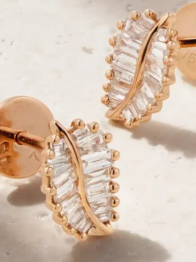 Anita Ko Palm Leaf Small 18-karat Rose Gold Diamond Earrings | Thumbnail 3 Anita Ko Palm Leaf Small 18-karat Rose Gold Diamond Earrings | Thumbnail 3