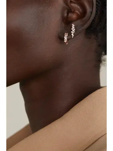 Suzanne Kalan 18-karat Rose Gold Diamond Earrings | Thumbnail 2 Suzanne Kalan 18-karat Rose Gold Diamond Earrings | Thumbnail 2