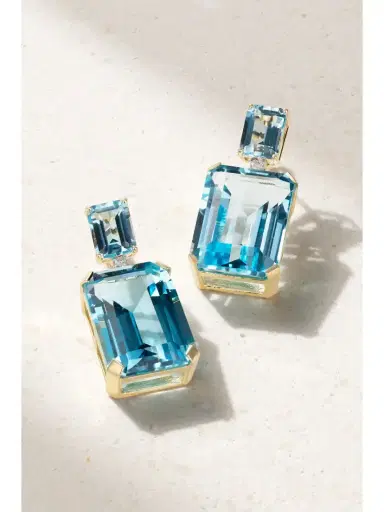 Mateo 14-karat Gold, Topaz And Diamond Earrings | Thumbnail 1 Mateo 14-karat Gold, Topaz And Diamond Earrings | Thumbnail 1