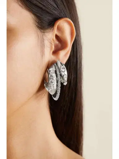 Alexander McQueen Accumulation Silver-tone Swarovski Crystal Single Earring | Thumbnail 2 Alexander McQueen Accumulation Silver-tone Swarovski Crystal Single Earring | Thumbnail 2
