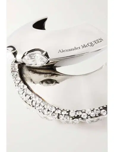 Alexander McQueen Accumulation Silver-tone Swarovski Crystal Single Earring | Thumbnail 4 Alexander McQueen Accumulation Silver-tone Swarovski Crystal Single Earring | Thumbnail 4