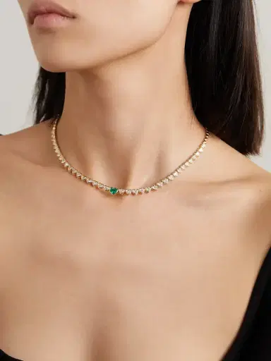 Anita Ko 18-karat Gold, Diamond And Emerald Necklace | Thumbnail 2 Anita Ko 18-karat Gold, Diamond And Emerald Necklace | Thumbnail 2