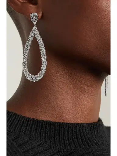 Suzanne Kalan 18-karat White Gold Diamond Earrings | Thumbnail 2 Suzanne Kalan 18-karat White Gold Diamond Earrings | Thumbnail 2