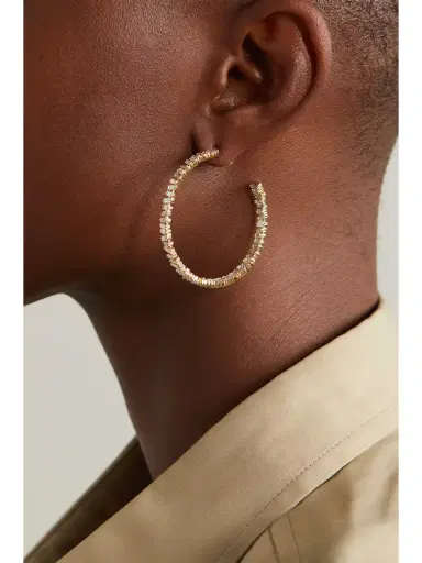 Suzanne Kalan 18-karat Rose Gold Diamond Hoop Earrings | Thumbnail 2 Suzanne Kalan 18-karat Rose Gold Diamond Hoop Earrings | Thumbnail 2
