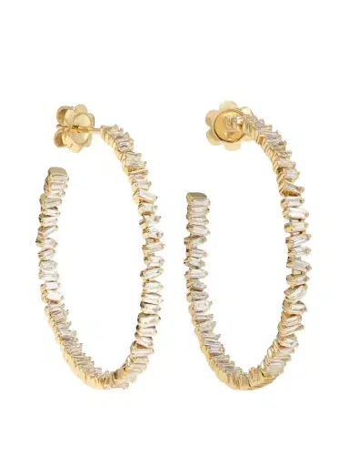 Suzanne Kalan 18-karat Rose Gold Diamond Hoop Earrings | Thumbnail 1 Suzanne Kalan 18-karat Rose Gold Diamond Hoop Earrings | Thumbnail 1