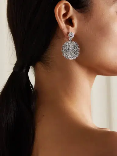 Suzanne Kalan 18-karat White Gold Diamond Earrings | Thumbnail 2 Suzanne Kalan 18-karat White Gold Diamond Earrings | Thumbnail 2