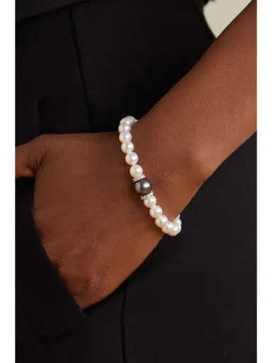 Mikimoto 18-karat White Gold, Pearl And Diamond Bracelet | Thumbnail 2 Mikimoto 18-karat White Gold, Pearl And Diamond Bracelet | Thumbnail 2